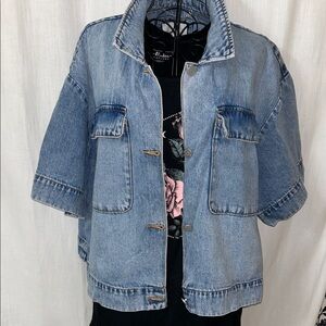 Habitual Oversized Denim Jean Jacket with short sleeves